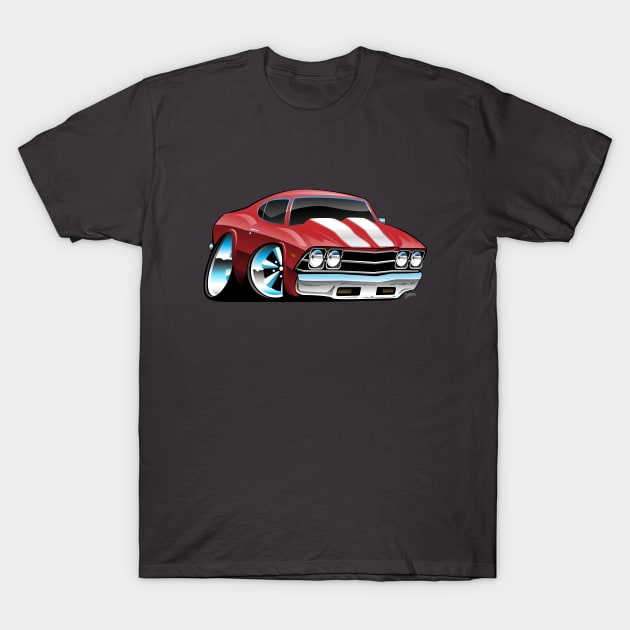 Classic American Muscle Car Cartoon T-Shirt by hobrath